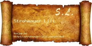 Strohmayer Lili névjegykártya